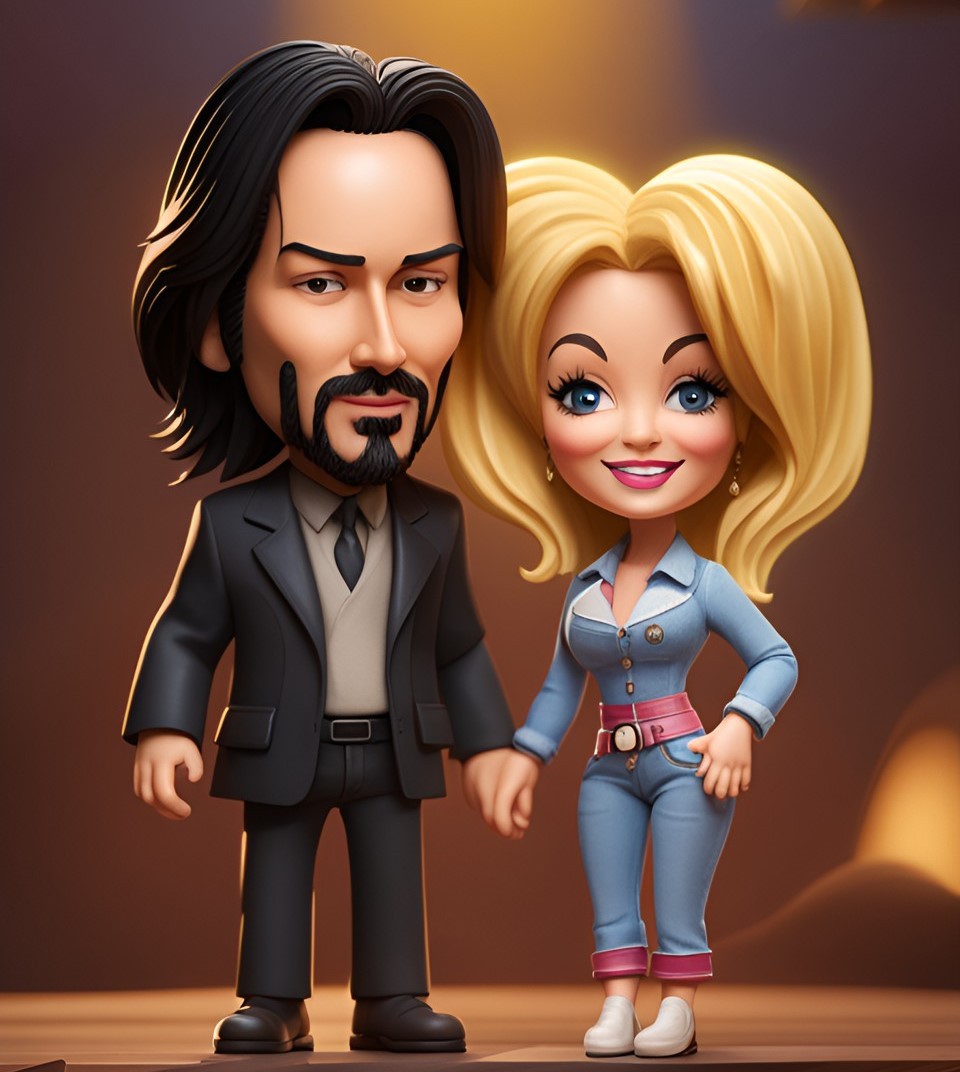 Dolly Parton and Keanu Reeves