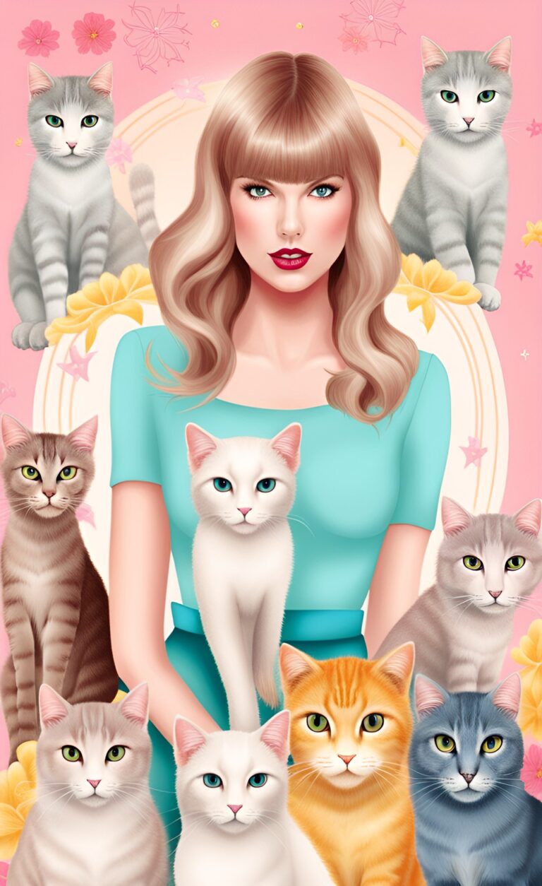 Taylor Swift with cats
