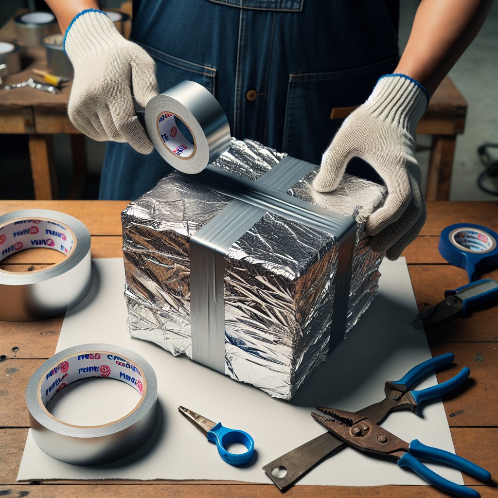 can hvac tape be utilized to wrap an object in aluminum foil
