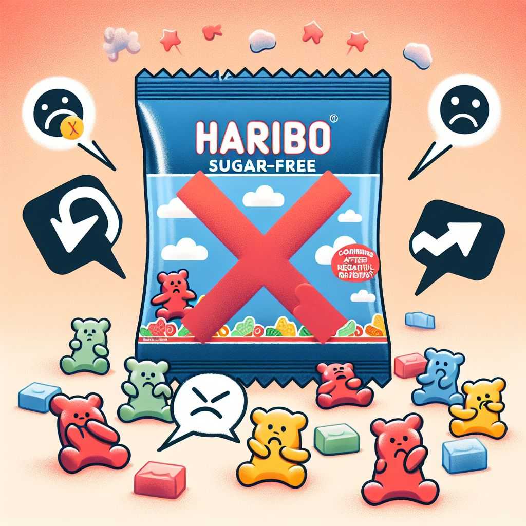 Why did Haribo discontinue sugar free gummy bears after negative reviews?