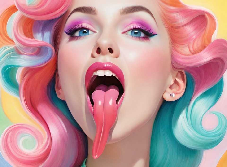 woman tongue out