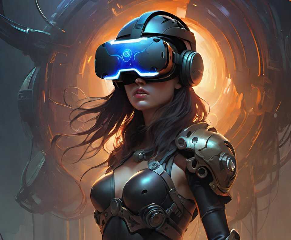 woman virtual reality mask