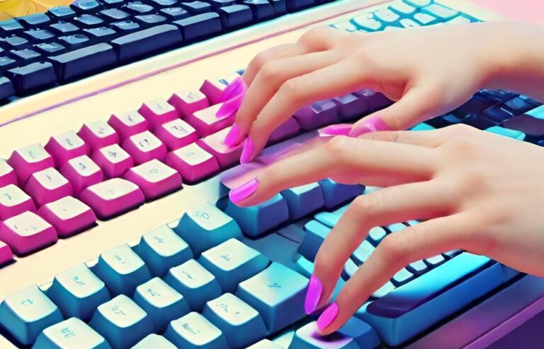 hands typing keyboard