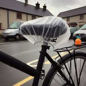 shower cap as bike seat cover