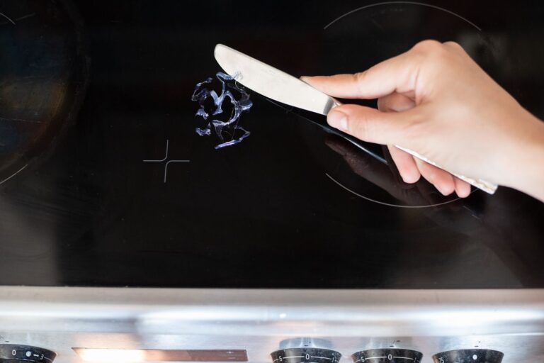 whats the secret to safely eliminating melted plastic from a pristine unused glass top stove