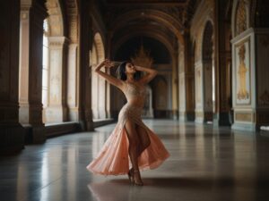 Default Crystal Kung Minkoff dancing in a palace lucury