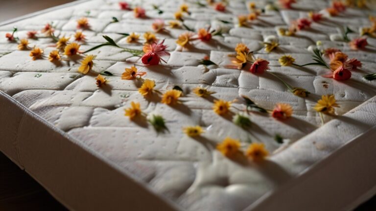 Default fresh mattress with flowers arouns and sunshine