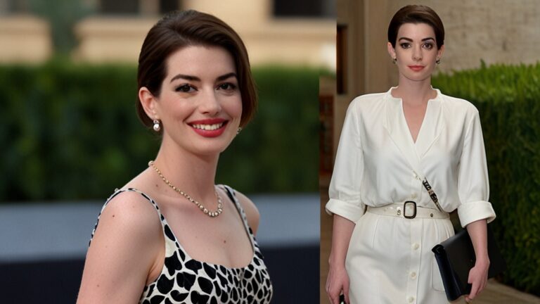 Default Anne Hathaway channels Audrey Hepburn in Gap dress at