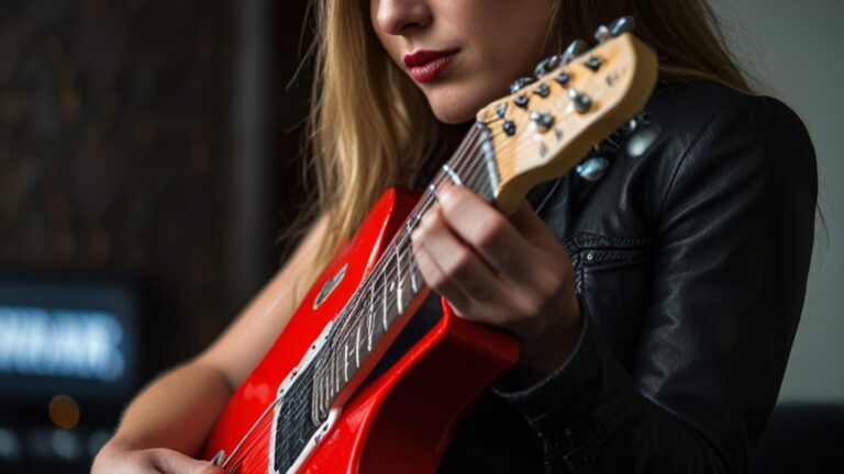 Default Ashley Madison playing hard rock guitar