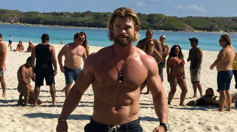 Default Chris Hemsworth dancing the beach like crazy party