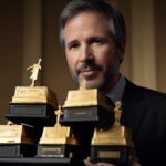 Default Denis Villeneuve holding a pile of awards