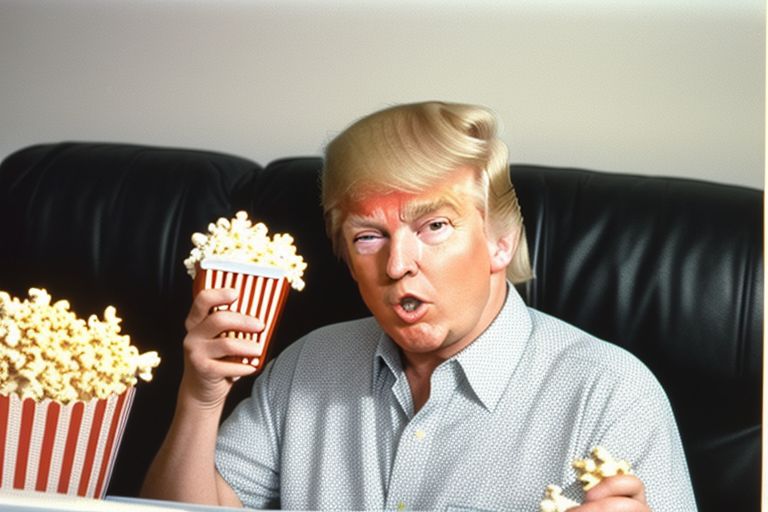 donald trump video call popcorn