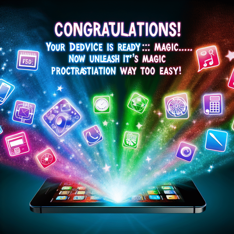 Congratulations! Your device is ready—now let’s unleash its magic and make procrastination way too easy!