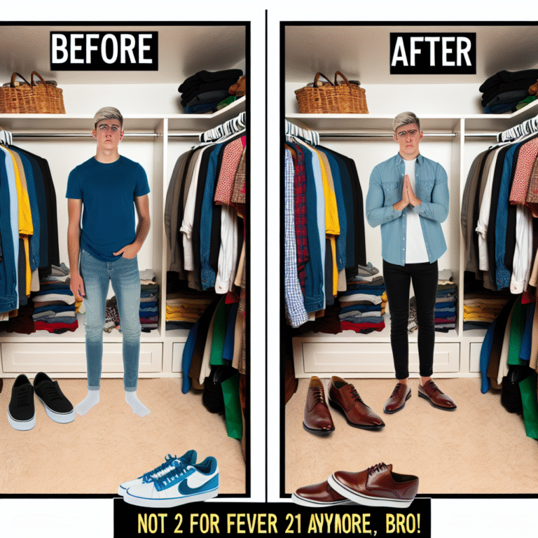 Help your brother level up his closet: swap his tees for smart threads—because "forever 21" isn’t an age, bro!
