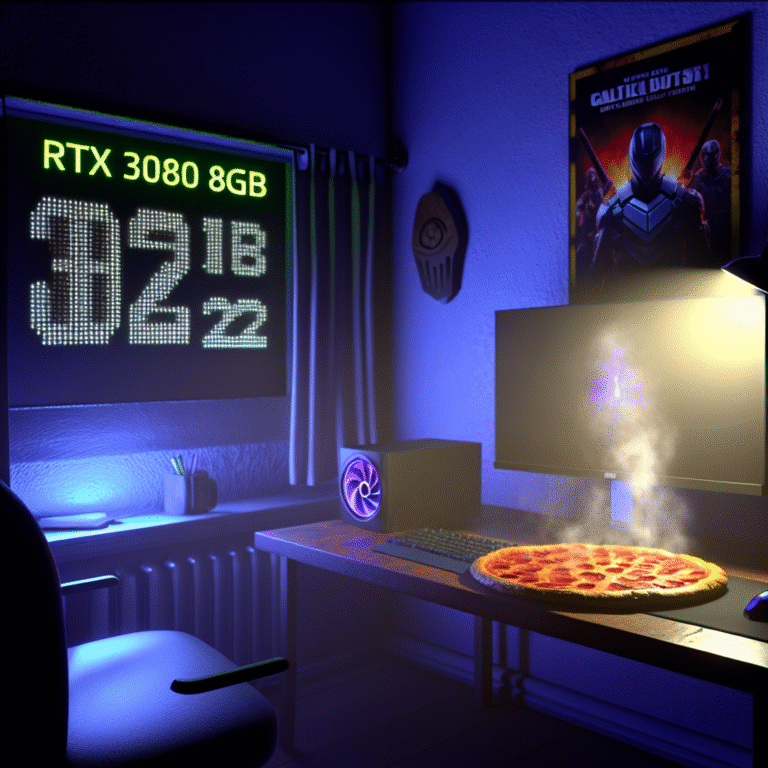 My RTX 3080 8GB: the only thing hotter than my GPU temp is my gaming skills... or maybe just my pizza! 🍕💻