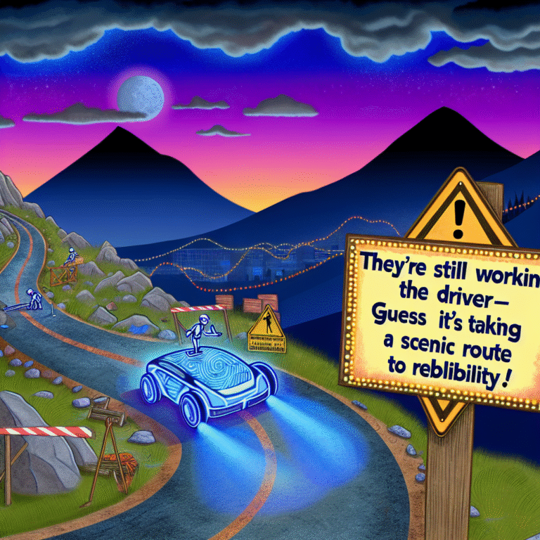 They're still working on the driver—guess it’s taking a scenic route to reliability!