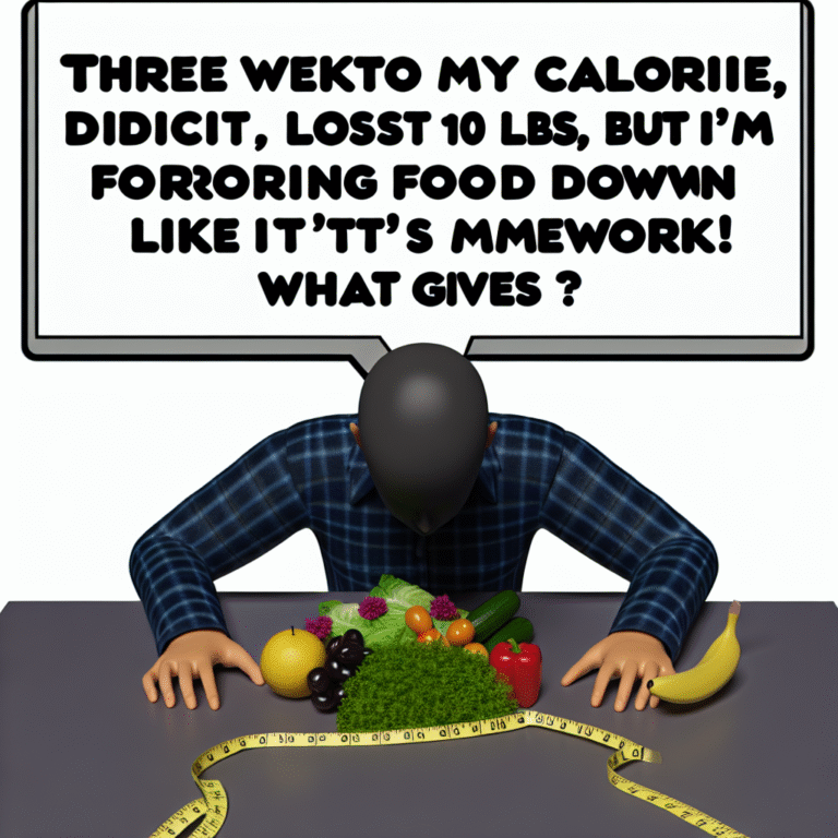 Three weeks into my calorie deficit, lost 10 lbs, but I’m forcing food down like it’s homework! What gives?